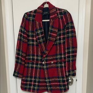 Zara Multicolor Plaid Blazer